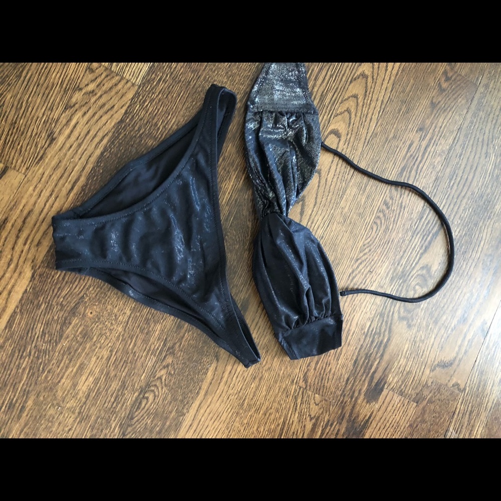 Victoria’s Secret black bikini.